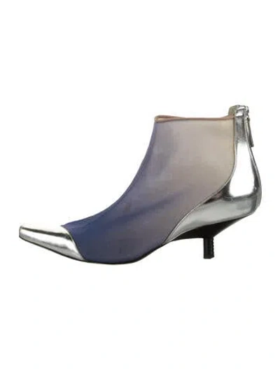 Pre-owned Loewe Leather Boots In Silver