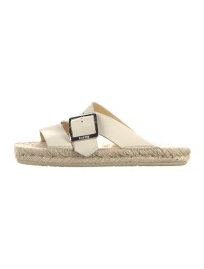 Pre-owned Loewe Leather Braided Accents Espadrilles In Neutrals