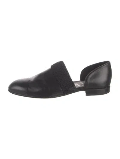 Pre-owned Loewe Leather Braided Accents Loafers In Black