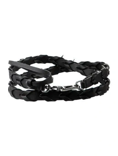Pre-owned Loewe Leather Braided Strap Bag In Black