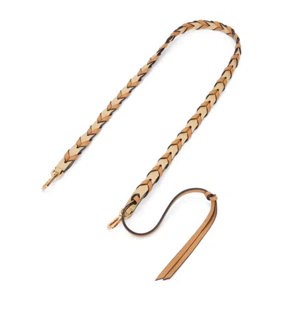 Loewe Leather Braided Strap In Yellow