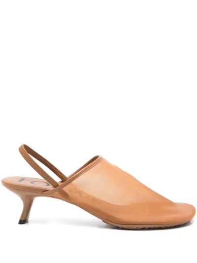 Loewe Leather Brown Leather Sandals In Orange