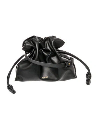 Pre-owned Loewe Leather Bucket Bag In Black