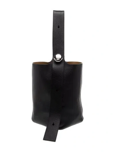 Pre-owned Loewe Leather Bucket Bag Large 2024 In Black