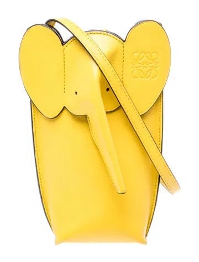 Pre-owned Loewe Leather Bucket Bag In Yellow