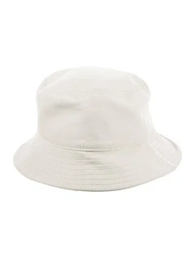 Pre-owned Loewe Leather Bucket Hat In Neutral