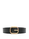 Loewe Rounded Leather Belt In Black