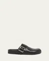 Loewe Ease Buckle Leather Clogs In Black