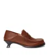 Loewe Leather Campo Heeled Loafers 40 In Brown