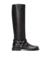 Loewe Leather Campo Biker Boots In Black