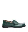 Loewe Campo Grained Leather Loafers In Green