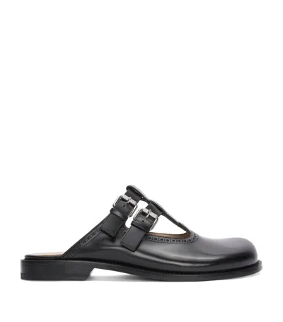 Loewe Men's Campo Leather Mary Jane Mules In Black