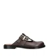 Loewe Brown Waxed Calfskin Campo Mary Jane Sabot In Brown