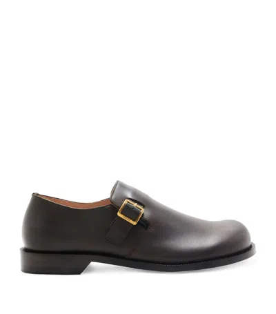 Loewe Leather Campo Monk Shoes In Brown