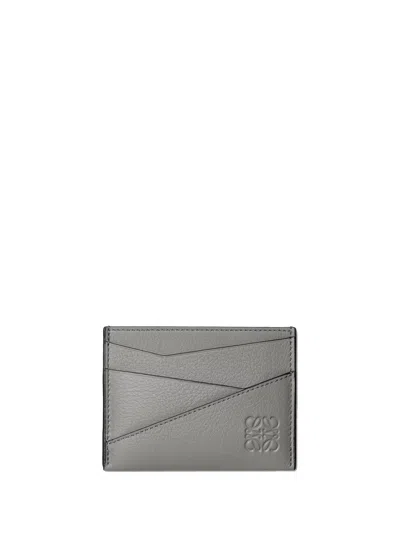 Loewe Leather Card Holder In Gray