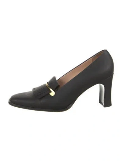 Pre-owned Loewe Leather Chain-link Accents Pumps In Black