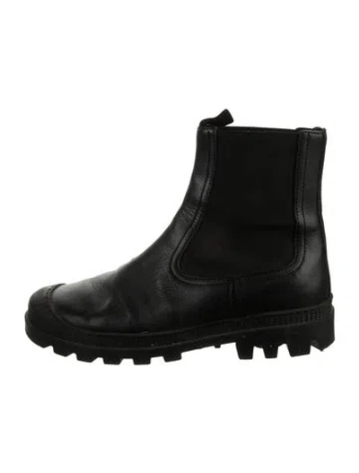 Pre-owned Loewe Leather Chelsea Boots In Black