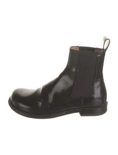 Pre-owned Loewe Leather Chelsea Boots In Black