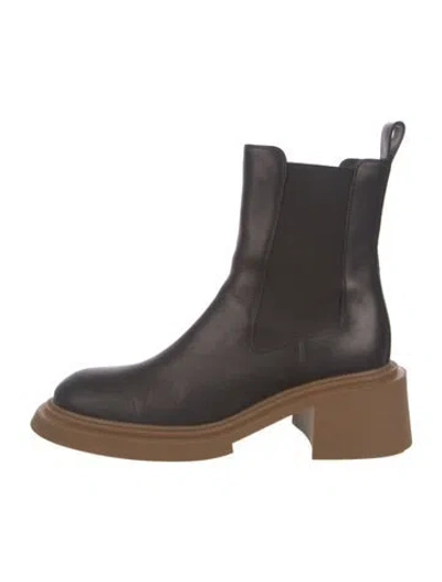 Pre-owned Loewe Leather Chelsea Boots In Black