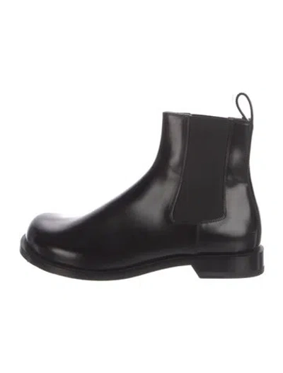 Pre-owned Loewe Leather Chelsea Boots In Black