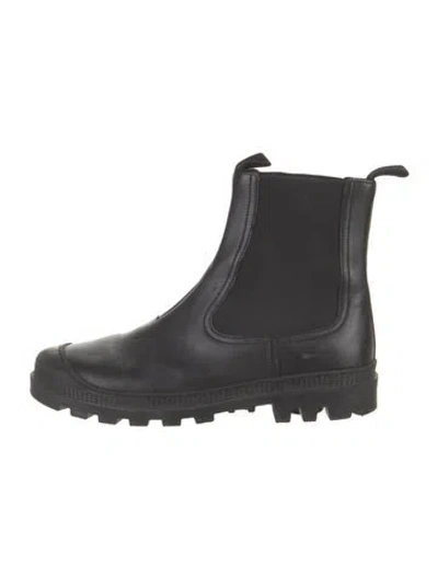 Pre-owned Loewe Leather Chelsea Boots In Black