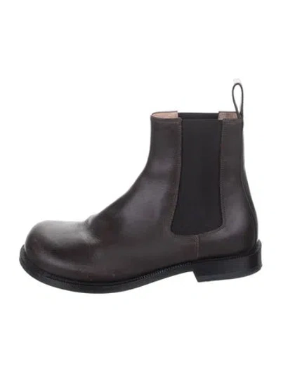 Pre-owned Loewe Leather Chelsea Boots In Black