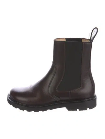 Pre-owned Loewe Leather Chelsea Boots In Black