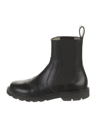 Pre-owned Loewe Leather Chelsea Boots In Black