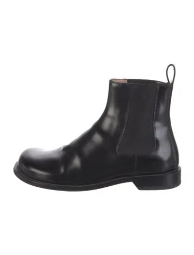 Pre-owned Loewe Leather Chelsea Boots In Black