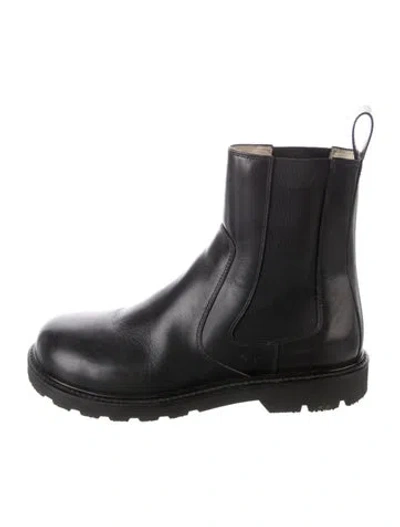 Pre-owned Loewe Leather Chelsea Boots In Black