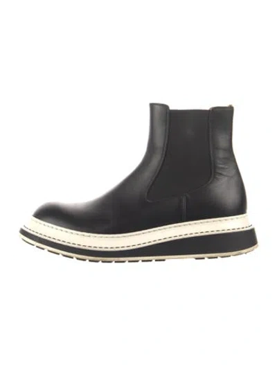 Pre-owned Loewe Leather Chelsea Boots In Black