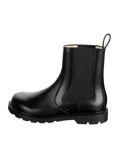 Pre-owned Loewe Leather Chelsea Boots In Black