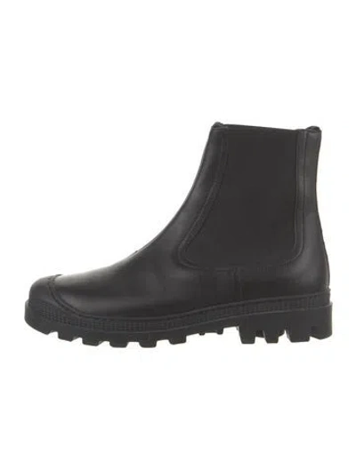 Pre-owned Loewe Leather Chelsea Boots In Black