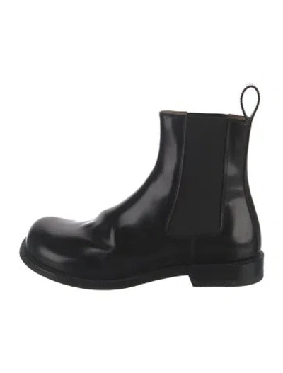 Pre-owned Loewe Leather Chelsea Boots In Black