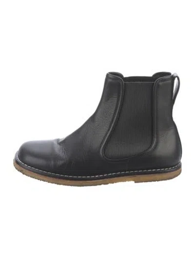 Pre-owned Loewe Leather Chelsea Boots In Black