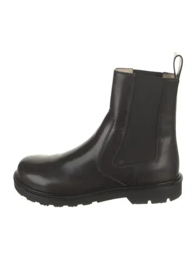 Pre-owned Loewe Leather Chelsea Boots In Black