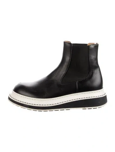 Pre-owned Loewe Leather Chelsea Boots In Black