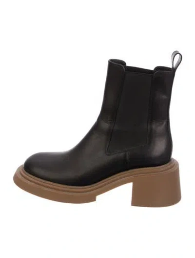 Pre-owned Loewe Leather Chelsea Boots In Black
