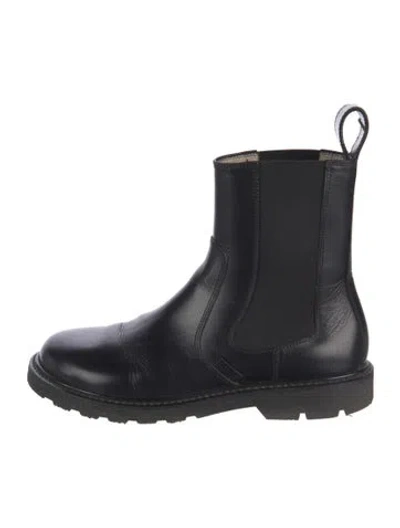Pre-owned Loewe Leather Chelsea Boots In Black