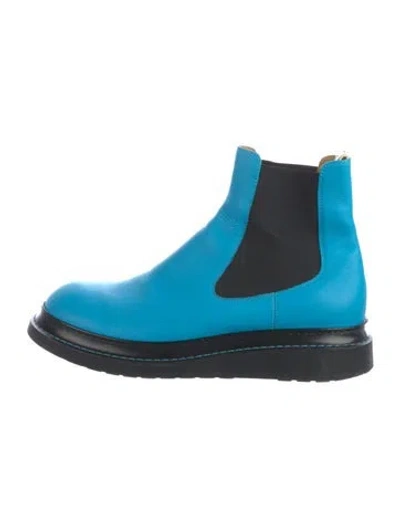 Pre-owned Loewe Leather Chelsea Boots In Blue