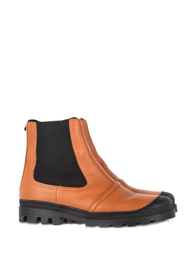 Pre-owned Loewe Leather Chelsea Boots In Brown