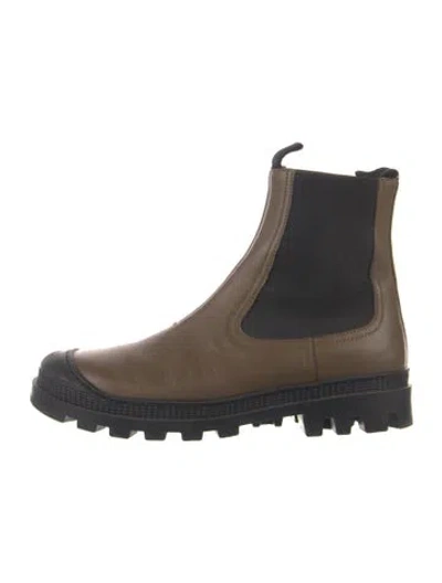 Pre-owned Loewe Leather Chelsea Boots In Brown