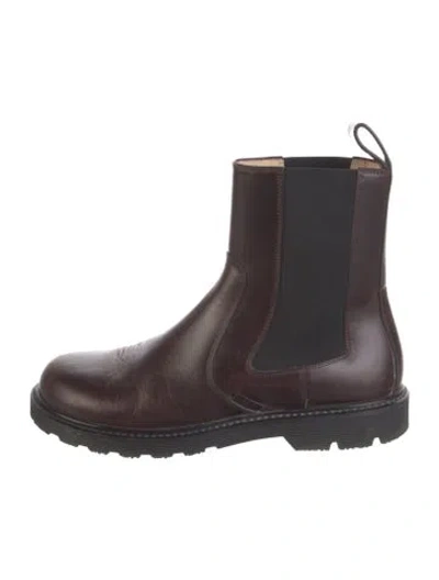 Pre-owned Loewe Leather Chelsea Boots In Brown