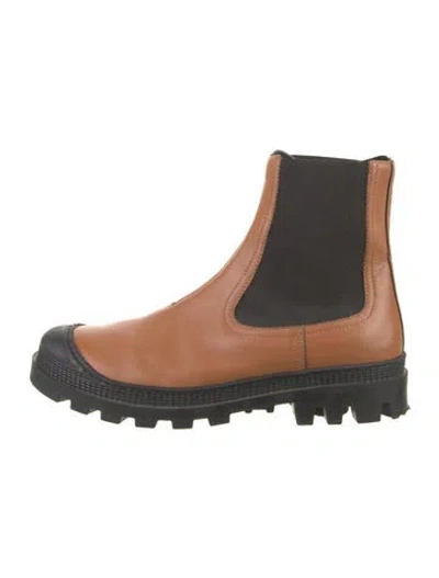 Pre-owned Loewe Leather Chelsea Boots In Brown
