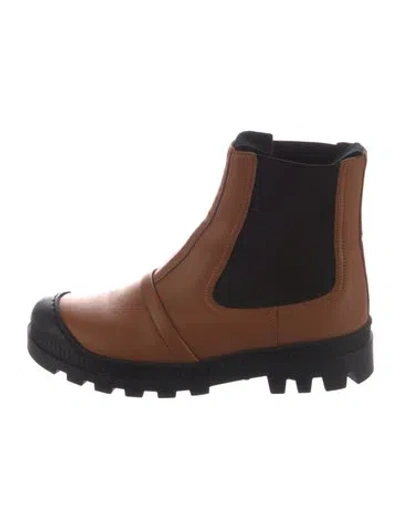 Pre-owned Loewe Leather Chelsea Boots In Brown