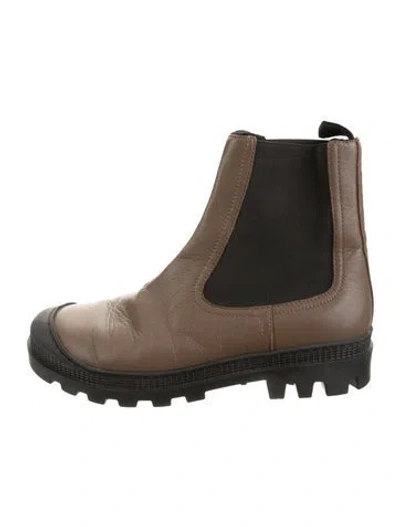 Pre-owned Loewe Leather Chelsea Boots In Brown