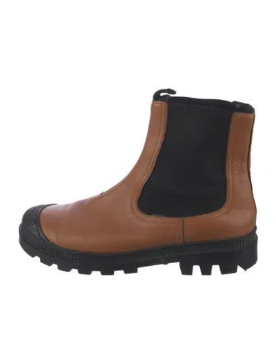 Pre-owned Loewe Leather Chelsea Boots In Brown