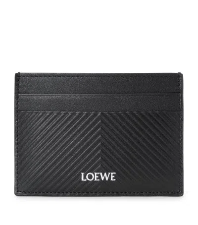Loewe Leather Chevron Card Holder In Black