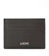 Loewe Leather Chevron Card Holder In Gray