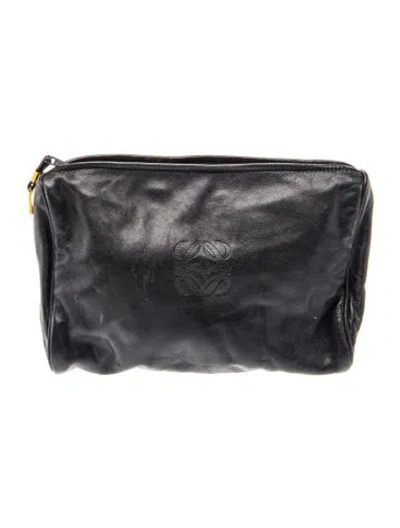 Pre-owned Loewe Leather Clutch In Blue